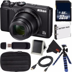 Nikon COOLPIX A900 Digital Camera (Black) 26501 International Model + EN-EL12 Replacement Lithium Ion Battery + 32GB SDHC Class 10 Memory Card +
