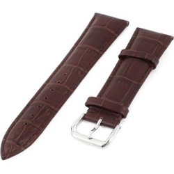 Unique Bargains Brown Faux Leather Wrist Watch Band Strap Replacement 24mm for Men Women