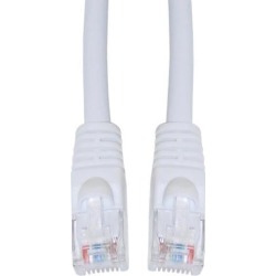 Cable Wholesale Cat 5E White Ethernet Patch Cable, Snagless / Molded Boot, 2 Foot