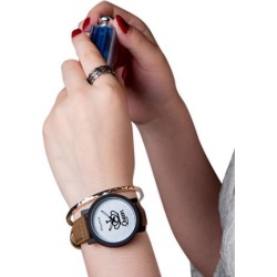 Queen/King Stylish Lovers Quartz Watch Stylish Wristwatch Ornament Gift QUEEN white dial coffee band