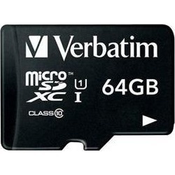 Verbatim 64GB microSDXC Card (Class 10) w Adapter