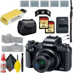 Canon PowerShot G1 X Mark III Digital Camera & 64GB MicroSD x2 & Carrying Case & Battery x4