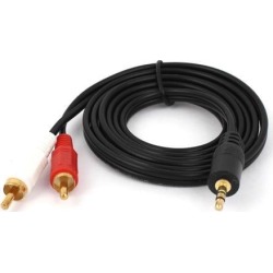 3.5mm 1/8' Stereo Plug Male to 2 RCA Male Audio Jack Extension Cable 1.4M