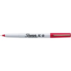 Sharpie 37002 Permanent Markers, Ultra Fine Point, Red, Dozen