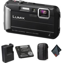 Panasonic Lumix Waterproof Digital Camera (Black) - Bundle with Small Case and MORE