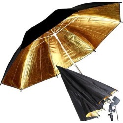 ~ 43' 110cm Black Gold Reflector Reflective Studio Light Umbrella USA