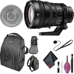 Sony FE PZ 28-135mm f/4 G OSS Lens - Cleaning Kit - Soft Padded Carrying Case - Lens Cap Keeper