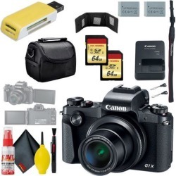 Canon PowerShot G1 X Mark III Digital Camera & 64GB MicroSD x2 & Carrying Case & Battery