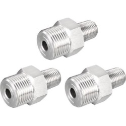 Pipe to Fitting Adapter, Pressure Gauge Adapter, M20*1.5 Male Pipe x G1/4 Male Pipe 3pcs