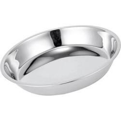 Practical Stainless Steel Tableware Round Dinner Plate Food Container 28CM