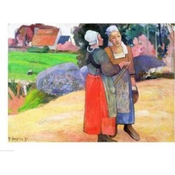 Posterazzi BALXIR83800LARGE Breton Peasants 1894 Poster Print by Paul Gauguin - 36 x 24 in. - Large