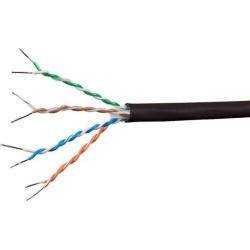 Monoprice Cat6A Ethernet Bulk Cable - Network Internet Cord - Solid, 550Mhz, UTP, CMR, Riser Rated, Pure Bare Copper Wire, 10G, 23AWG, No Logo.