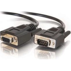 C2G 52034 DB9 M/F Serial RS232 Extension Cable, Black (50 Feet, 15.24 Meters)