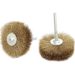 2pcs 6mm Shank 85mm Dia T Shaped Steel Wire Polishing Brush for Rotary Tool
