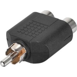 RCA Male to 2 RCA Female Connector Stereo Audio Video Cable Adapter Splitter