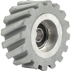 65mmx10mmx28mm Bearing Steel Rubber Pinch Roller Edgebanding Wheel Pulley Gray