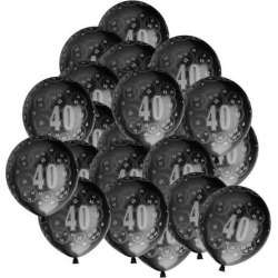 20pcs Birthday Balloon Party Anniversary Decoration Age Number 40th Black