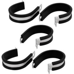38mm Dia EPDM Rubber Lined P Clips Cable Hose Pipe Clamps Holder 5pcs