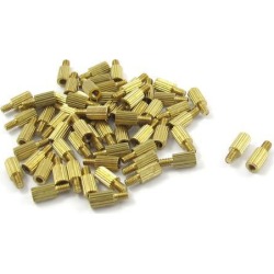 Unique Bargains 50 Pcs Gold Tone Male Female PCB Pillars Standoff Spacers M2x5mmx8mm