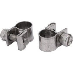 7mm-9mm 304 Stainless Steel Screw Mounted Adjustable Pipe Hose Clamps 2pcs