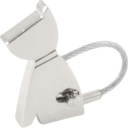 Unique Bargains Unique Bargains Silver Tone Removable Ends Cross Shark Steel Wire Rope Key Chain