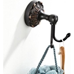 Brass Bathroom Hareware Robe Hooks/Hair Dryer Rack Double Hook