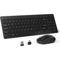 2.4G Optical Wireless Slim Keyboard and Mouse Combo Kit with USB Receiver Fashion Design for PC Laptop Office
