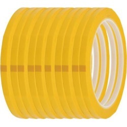 4mm Width 50m Long Single Sided Strong Self Adhesive Mylar Tape Yellow 10pcs