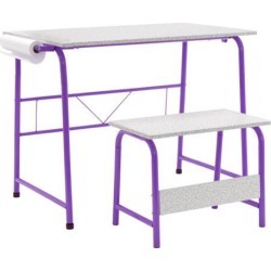 Studio Designs Project Center, Kids Craft Table with Bench - Purple / Spatter Gray