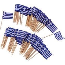 100 Pieces Decorative Flag Toothpicks Party Food Decorations Greece
