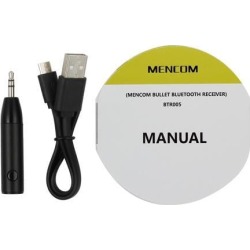 PROSTER Wireless Bluetooth 4.1 Mini Bullet 3.5mm Car Aux Music Receiver Audio Adapter Mic Use for car/speakers/headphones DC 5V USB Charging Cable.
