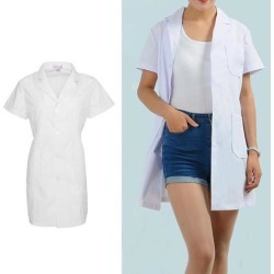 Unisex Lab Coat Laboratory Coat Warehouse Coat Doctor's Coat XL Women-Short Sleeve