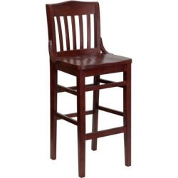 HERCULES Series School House Back Mahogany Wood Restaurant Barstool