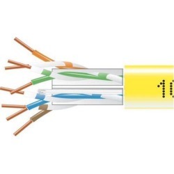 Black Box EYN873B-PB-1000 CAT6 550-MHz Solid Bulk Cable - Unshielded, Plenum, Yellow, 1000 ft. Pull Box