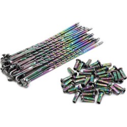 36set Rim Wheel Plated Spoke 170mm Length 4mm Thread Dia w/ Nipples Multicolor for Motorcycle