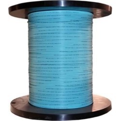 Bulk Zipcord Fiber Optic Cable, Multimode, Duplex, 50/125, OM3, Riser Rated, Spool, 1000 foot - Aqua