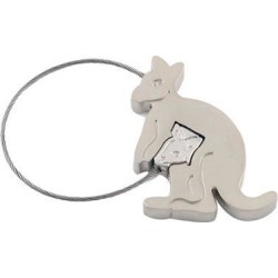 Unique Bargains Unique Bargains Metallic Kangaroo Skipping Rope Keyring Key Chain Decorating Silver Tone