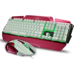 DOBACNER Backlit gaming keyboard and mouse set mechanical suspension wired metal mouse and keyboard set