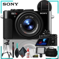 Sony Cyber-shot DSC-RX1R Digital Camera (Intl Model) + 72 Inch Heavy Duty Tripod + Professional LED Video Light + Camera Case + Cleaning Kit