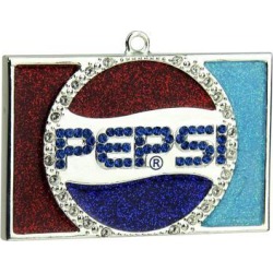 3' Decorative Silver Plated Pepsi Globe Logo Christmas Ornament with European Crystals