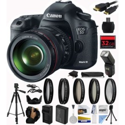 Canon EOS 5D Mark III 22.3 MP Full Frame CMOS Digital SLR Camera with EF 24-105mm f/4 L IS USM Lens with 32GB Memory + Battery + Charger +.