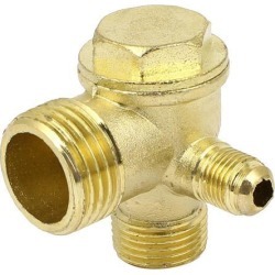 Unique Bargains 3/8BSP x 1/2BSP x 1/8BSP Male Threaded Air Compressor Check Valve Gold Tone