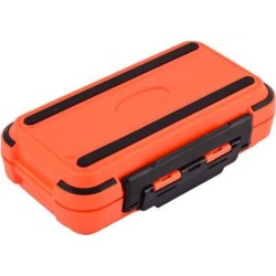 Unique Bargains Fishing 24 Compartments Fish Hook Bait Storage Box Case Fishhook Holder Orange