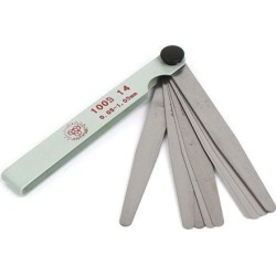 Unique Bargains Silver Tone 14 Blades 0.05-1.00mm Thickness Feeler Gauge Measurement Tool