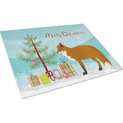 Red Fox Christmas Glass Cutting Board Large BB9243LCB