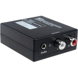 Mini 24bit D2A Audio Converter Digital to Analog Optical Coaxial Toslink to Analog RCA L/R Audio Converter Box(Black)