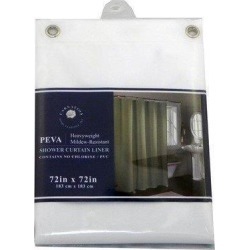 Carnation Home Fashions SCEVA-6/26 Peva Shower Curtain Liner 6 Gauge with Metal
