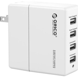 ORICO 4 Port USB Wall Charger with USB Charging Technology for iPhone 7/7Puls/6S/6S P/5SE/iPad/LG /Samsung/HTC/Nexus and More