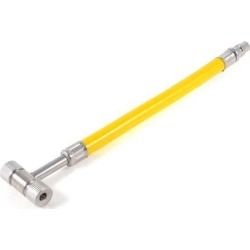 Double Head Yellow Soft Plastic Hose Tire Inflator Air Pump Valve
