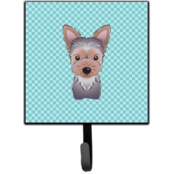 Carolines Treasures BB1170SH4 Checkerboard Blue Yorkie Puppy Leash & Key Holder